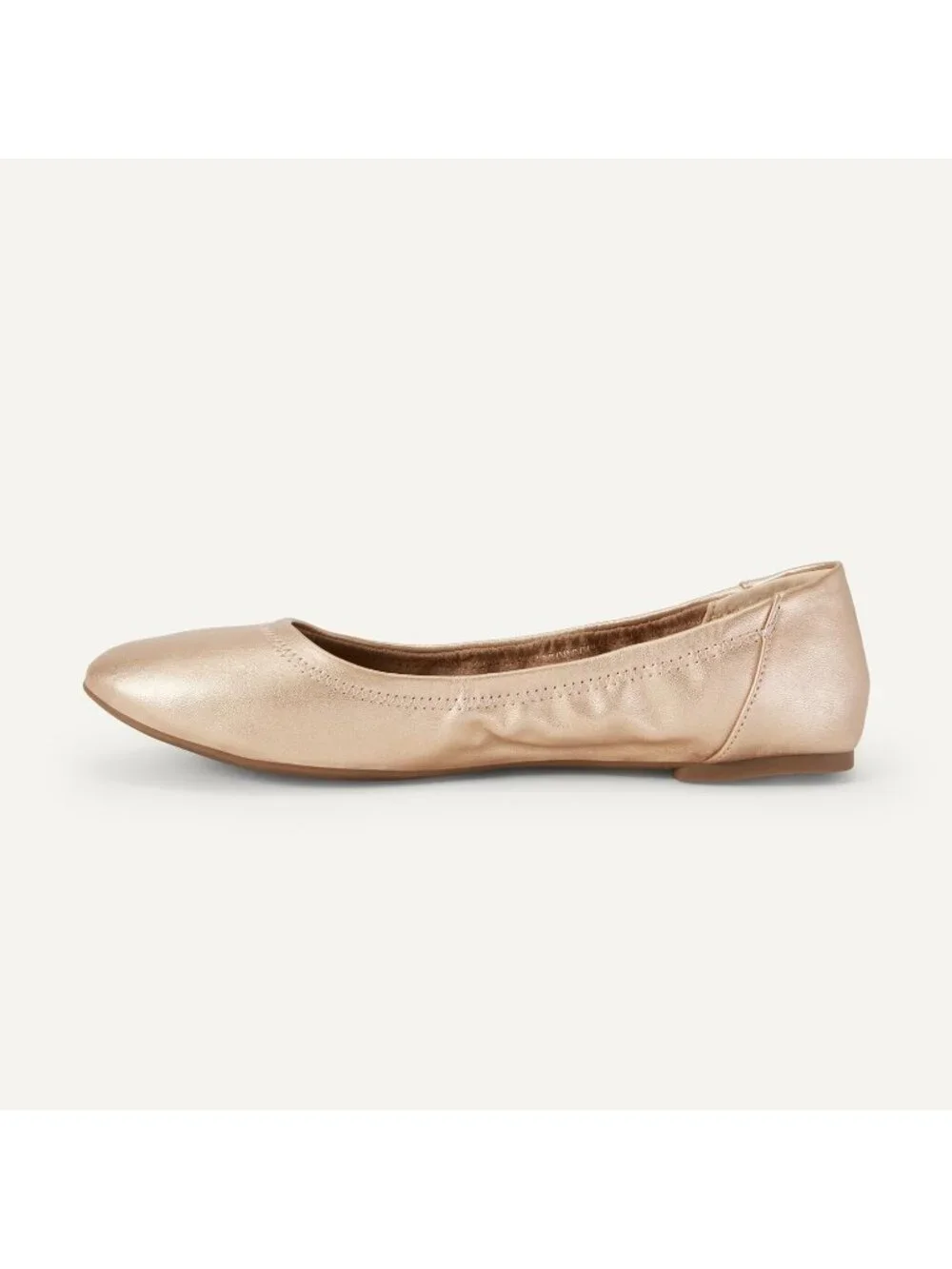 Amazon Essentials Women's Rose Gold Synthetic Comfortable Slip On Ballet Flats